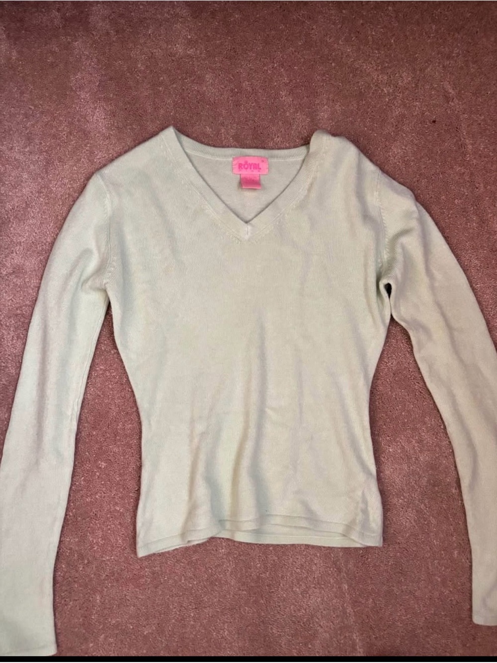 Royal Women's Light Mint V-Neck Sweater